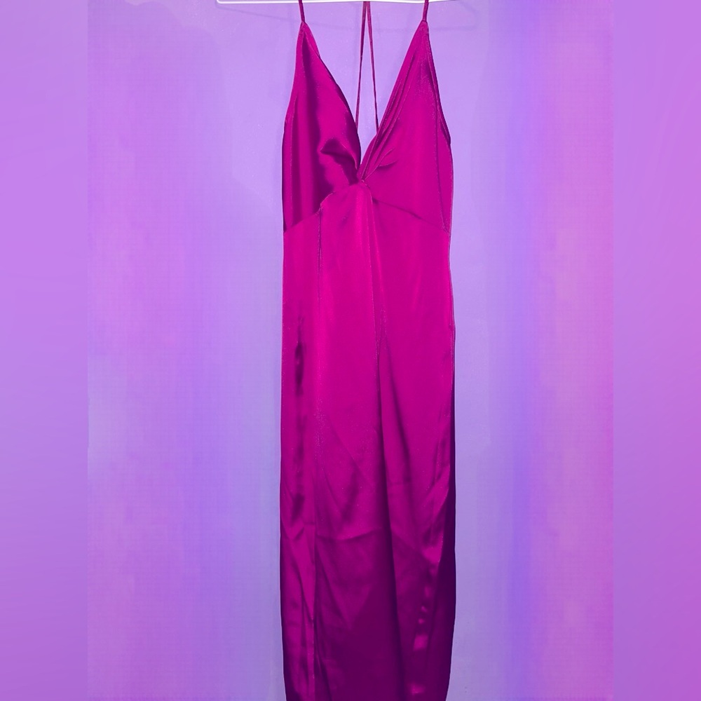 Express satin twist slip dress